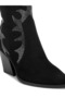 Women Rhinestones Embellished Calf Boots in Black - 5