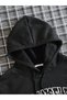 Unisex Black Los Angeles Printed Oversize Hooded Sweatshirt - 2