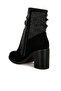 Women Rhinestone Studded Slouchy Ankle Boots in Black - 3