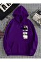 Unisex Purple New Moment Printed Oversize Hooded Sweatshirt