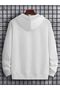 Unisex White Dream Printed Oversize Hooded Sweatshirt - 3