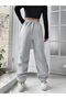 Women's Gray California Printed Oversize Tracksuit with Elastic Legs - 2