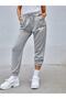 Women's Gray Heart Printed Oversize Tracksuit with Elastic Legs - 3