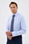 Non-Iron Blue and White Striped 100% Cotton Comfort Fit Shirt - 4