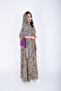 Printed Jalabiya Crystal Patterns with Shawl - 3