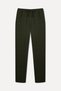 Men's Navy Blue Slim Straight Fit Tie-Waist Trousers