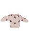 Baby Girl Ecru Pink Bowknot Printed Velvet Corduroy Tights 2-Piece Set - 3