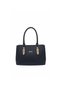 Women's Black Leather Shoulder Bag – Handbag, Shoulder Bag, Gold Yellow Detail - 4
