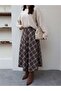 Plaid Pattern Front Buttoned Skirt