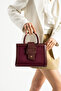 Akali̇ Model Women's Suede Burgundy Hand and Shoulder Bag - 2