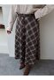 Plaid Pattern Front Buttoned Skirt - 4