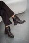 Erica Women's Lace-Up Genuine Leather Heeled Boots Brown - 2