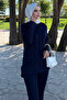 Double Suit with Stitching Detail Z5689 Navy Blue - 4