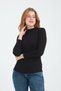 Women's 3-Piece Set Corded Fabric Ribbed Knit Turtleneck Bodysuit - 6