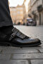 Neolit ​​Sole Modern Design Single Buckle Detailed Genuine Leather Classic Men's Shoes - 2