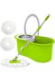 Easy 360 Degree Spin Mop and Bucket set – Stainless Steel Handle, 2 Microfiber Reusable Pads Green
