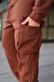 Bitter Brown Hooded Men's Tracksuit Set of Cargo Pocket E7342 - 4