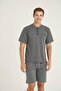 New Season Plus Size Midi Collar Shorts Luxury Design Pajama Set - 4