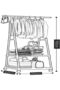 Clothes Rack - Small Metal Garment Rack with Shelves for Bedroom, Rolling Clothing Rack - 5