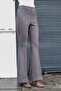 Suede Stretch Fabric Fabric High Waist Front Back Stitched Isanyol Leggings Trousers (Jacket 30071)-Gray - 4