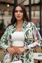 Ethnic Pattern Printed Linen Suit Green - 2