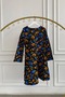 Oval Collar Bell Dress with Pocket Detail Sides in Flannel - 3