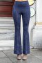 Suede Stretch Fabric Fabric High Waist Front and Back Stitched Isanyol Leggings Trousers (Jacket 30071)-Dark Blue - 3