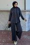 Zippered Double Suit Z5699 Navy Blue