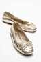 Perry Women's Genuine Leather Ballet Flats Gold Hand Knitted