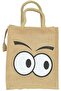 Jute Tote Bag with Cartoon Eyes Design
