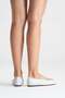 Preslie Women's Genuine Leather Ballet Flats White Hand Knitted - Color-Match Leather Lining - 4