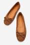 Preslie Women's Genuine Leather Ballet Flats Tan Suede Hand Knitted - 7