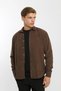 Collared Buttoned Long Sleeve Snap Fastener Velvet Men's Shirt - 8