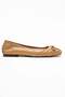 Perry Women's Genuine Leather Ballet Flats Caramel Hand Knitted - 5