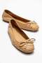 Perry Women's Genuine Leather Ballet Flats Caramel Hand Knitted