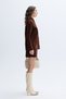 Women's Brown Suede Textured Mini Skirt - 3