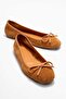 Poetry Women's Genuine Leather Ballet Flats Tan Suede Color-Match Leather Lining
