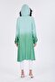 Women's Green Tie-Dye Patterned Hooded Tunic - 6