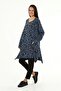 Women's Plus Size Blue Italian Leopard Print Asymmetrical Cut Tunic - 4