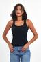 Women's Black-White-Grey-Navy Blue Corded Fabric Look Strap Thick 4-Piece Basic Undershirt Mtlcb92-4 - 5