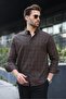 Brown Buttoned Plaid Patterned Men's Shirt E6768 - 2