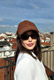 Women's Teddy Textured Winter Women's Visor Hat – Soft Lamb Fur Look Model - 3