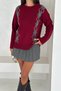 Crew Neck Diamond Pattern Knit Sweater Aw25Kz0079 - 2