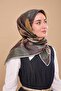 Green Coffee Flower Pattern Tivil Woven Pure Silk Scarf-Kvs0894