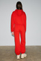 Ayatre women's organic cotton red top and bottom set with fleece lining and elastic waistband - 7