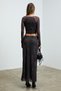Lily Women's Tulle Mesh Double Layered Heart Neckline with Chest Cups Black-Leopard Print Blouse - 5