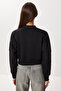 Zippered Fleece-Lined Knitted Sweatshirt Lan0085 Black - 5