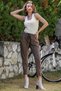 Women's Mink Italian Lycra Slim Fit Straight Trousers - 5