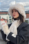 Women's Plush Fur Winter Hat Neck Warmer Gloves Set – 3-Piece Soft Set - 4