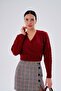 Women's Knitted Pattern Double-Breasted Collar Knitwear Knitted Sweater 255152 - - 2